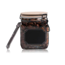 емкость для сыпучих продуктов с бамбуковой крышкой и доской для надписей  800мл.  7088-1