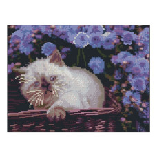 алмазна мозаїка Strateg 30х40см. "Кошеня"  в тубі, без підрамника   ZAV3040-23