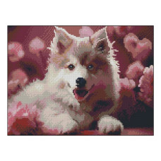 алмазна мозаїка Strateg 30х40см. "Песик"  в тубі, без підрамника  ZAV3040-27