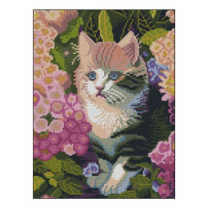 алмазна мозаїка Strateg 30х40см. "Муркотик"  в тубі, без підрамника  ZAV3040-38