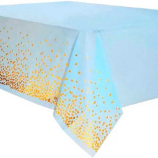 скатертина Pelican блакитна 137х183см. "Конфетті золоті"  871034  (10/300)