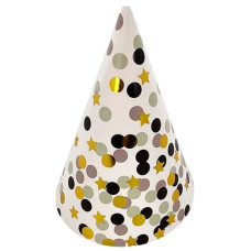 ковпачок святковий Pelican 15см. "Білий з кольоровим горошком"  871804  (10)
