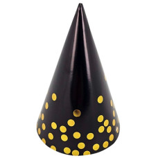 ковпачок святковий Pelican 15см. "Чорний із золотим горошком"  871806  (10)