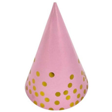 ковпачок святковий Pelican 15см. "Рожевий із золотим горошком"  871809  (10)