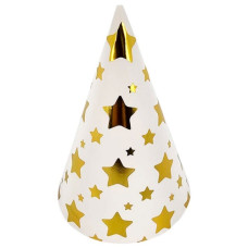 ковпачок святковий Pelican 15см. "Білий із золотими зірочками"  871815  (10)