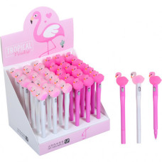 ручка зі світлом "Фламінго" гелева синя 0,38мм.  1093/107065  (36/972)