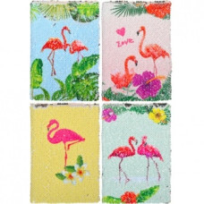 блокнот з пайєтками "Фламінго" 21х14,5см., 76арк.  А-2/107151  (100)*