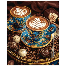 картина за номер. Ідейка 40х50см. "Чашка натхнення" з фарбами металік  КНО5713