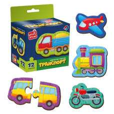 пазли магнітні 12 елем. "Транспорт" Vladi Toys  VT1733-02