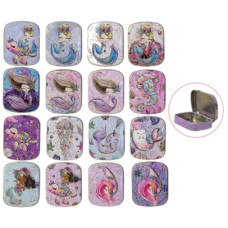 скринька металева Русалонька в кул. 6х4,8х1,9см., 48шт. в диспл. 28х23,5х6см.  03039-40  (48/960)