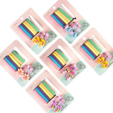 набір 6 гумок для волосся + 2 шпильки на бліст.  WW02056  (12/1200)