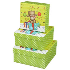 набір подарункових коробок Buromax 3шт., розмір найбільшої 20х20х9,5см., гліттер  ВМ.233326