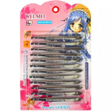 пінцет манікюрний металевий "WEI yi MEI" 9 см, 12шт. у блістері  П031/90277  (12/5760)