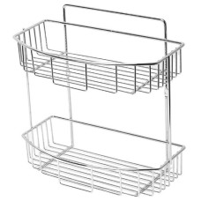полиця для ванної кімнати Besser напівовальна двоярусна 29х30х13см., хромована сталь  0282D