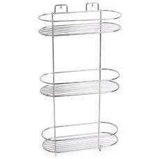 полиця для ванної кімнати Besser овальна триярусна 55х27х11см., хромована сталь  0185