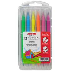фломастери Joyko двостор.  (фломаст./пензлик) 12кол. в пл. пеналі  CLP-30  (24/144)
