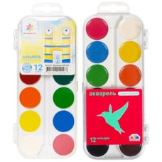 фарби акварельні Гамма (НВ) "Захоплення" 12кол. пласт.кор. без пензлика  200106  (12)