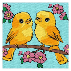 картина за номер. Ідейка 25х25см. дитяча "Веселкові пташки"  КНО1178