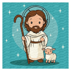 картина за номер. Ідейка 25х25см. дитяча "Милий Ісус"  КНО1194