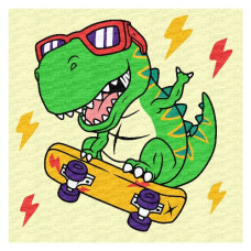 картина за номер. Ідейка 25х25см. дитяча "Крутий динозавр"  КНО1199