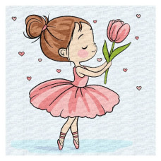 картина за номер. Ідейка 25х25см. дитяча "Весняна балерина"  КНО1240