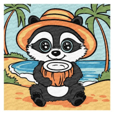 картина за номер. Ідейка 25х25см. дитяча "Єнот і кокос"  КНО1242