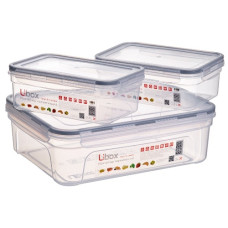 набір контейнерів герметичних 3шт. (3л. + 0,8л. + 0,8л.) Народний продукт  Н4  (8)