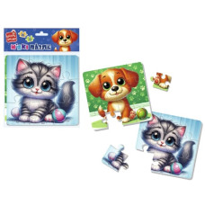 пазли м`які 9+16 елем. "Котик та песик" Vladi Toys  VT1102-37