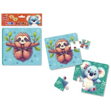 пазли м`які 9+16 елем. "Лінивець та коала" Vladi Toys  VT1102-40