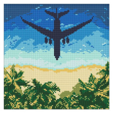 алмазна мозаїка Ідейка 30х30см. "Літак до мрії"  АМО8265