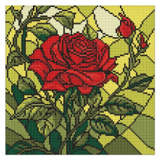 алмазна мозаїка Ідейка 30х30см. "Вітраж. Троянда"  АМО8321