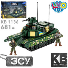 конструктор військовий, танк M1A2 Abrams, фігурки, 681 дет. в кор. 40х27х7,5см.  КВ 1136  (12)