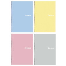 зошит на спіралі Школярик А5 80арк., пластик. обкл., білий блок, клітинка  A5-080-6804K  (80)