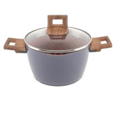 каструля A-Plus 20см. гранітне покриття, скляна кришка  1739  (12)