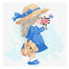 картина за номер. Ідейка 30х30см. дитяча "Маленька дівчинкао"  КНО6092