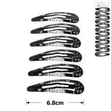 шпилька-"тік-так" чорна з написом "Love You" 6,8см. NAB 3315-50B (011995)  (12)