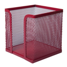 бокс для паперу Buromax металевий "сітка" 10х10х10см. червоний  ВМ.6215-05  (12)