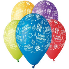 кульки повітряні Італія шовкографія пастель Подарунки 30см./12" (ціна за упак. - 100шт.)  3103-0013