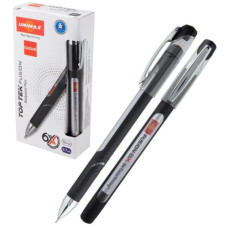 ручка Unimax Top Tek Fusion кульк. чорна 0,7мм., довж. письма 10км.  UX-10 000-01  (12/120/1200)