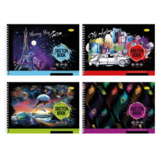 скетч-бук Апельсин "Black" А5/24арк. на спіралі, блок чорний папір 120гр./м2  СБЧ-А5-24  (16)