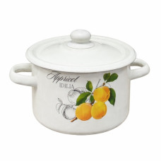 каструля емальована циліндрична 2,0л. Абрикос з полими ручками  1610/2