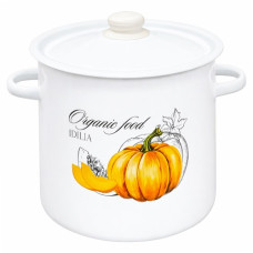 каструля емальована циліндрична 7,0л. Гарбуз з полими ручками  1620/2