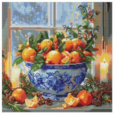 алмазна мозаїка Ідейка 40х40см. "Цитруси у вазі"  АМО20007