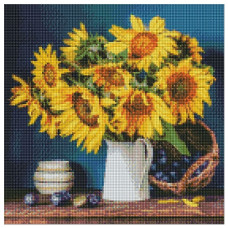 алмазна мозаїка Ідейка 40х40см. "Яскраві соняшники"  АМО7417