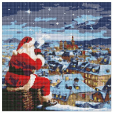алмазна мозаїка Ідейка 40х40см. "Різдвяна ніч"  АМО7826