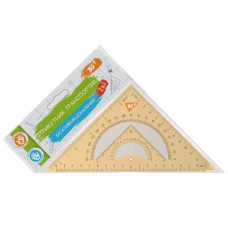 трикутник-транспортир Yes 18см. багатофункціональний  370673  (24/288)