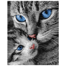 картина за номер. Ідейка 40х50см. "Муркотлива мама"  КНО6945