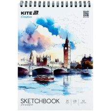 скетчбук Kite Creative для акварелі А4/20арк. на спіралі  К-1284  (1/25)