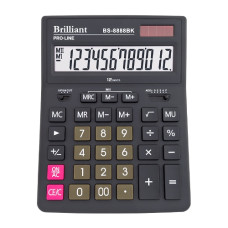 калькулятор Brilliant BS-8888ВК чорний настільний 15,5x20,5x3,5см.  (20/40)