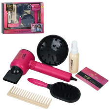 набір перукаря фен (повітря), гребінець, флакон, на бат. в кор. 36,5х26,5х7см.  626001  (24)